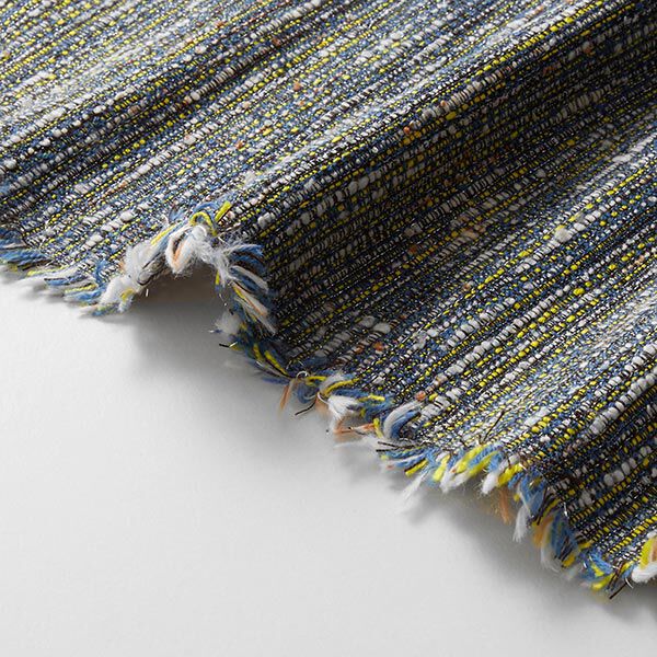 Tissu polyester aspect bouclé avec lurex – noir/jaune, image number 5