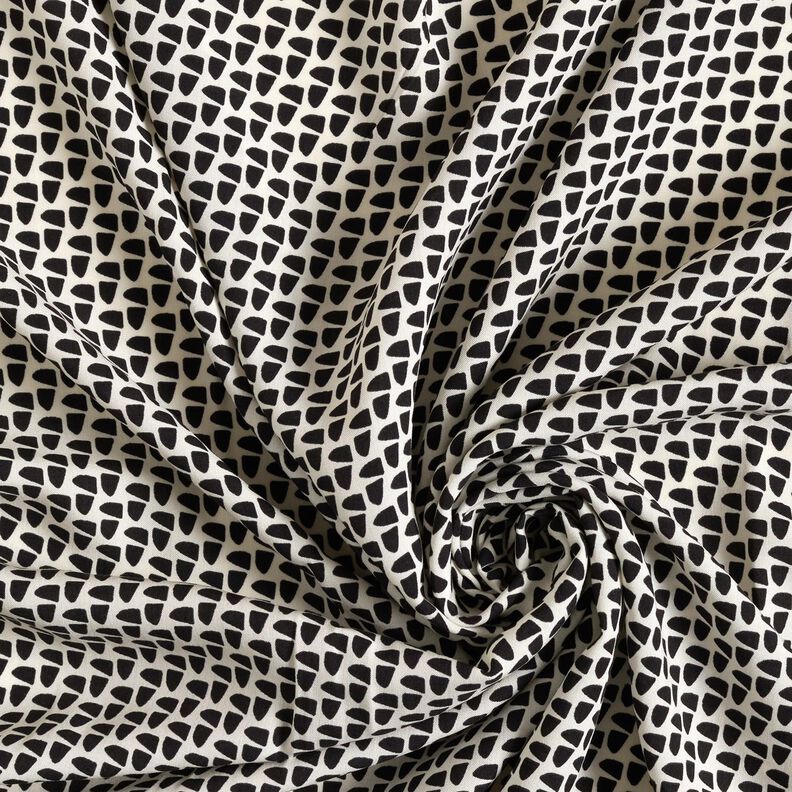 Tissu pour chemisier Graphique abstrait – crème/noir, image number 3