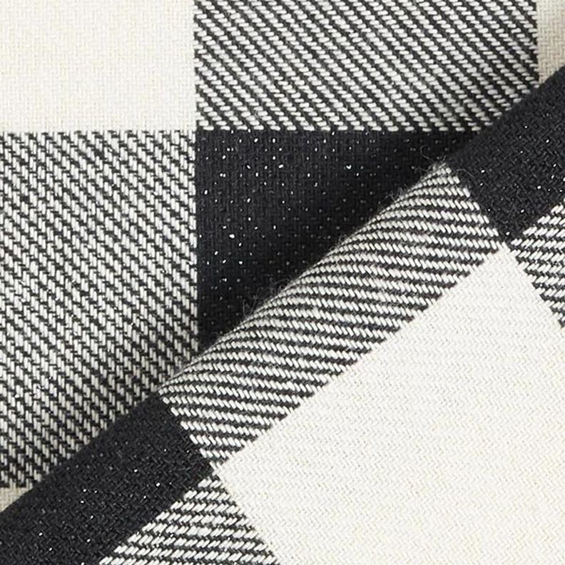 Tissu en coton Carreaux lurex – noir/blanc,  image number 5