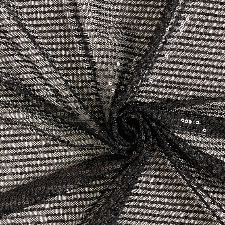 Tissu pailleté à rayures verticales – noir,  image number 3