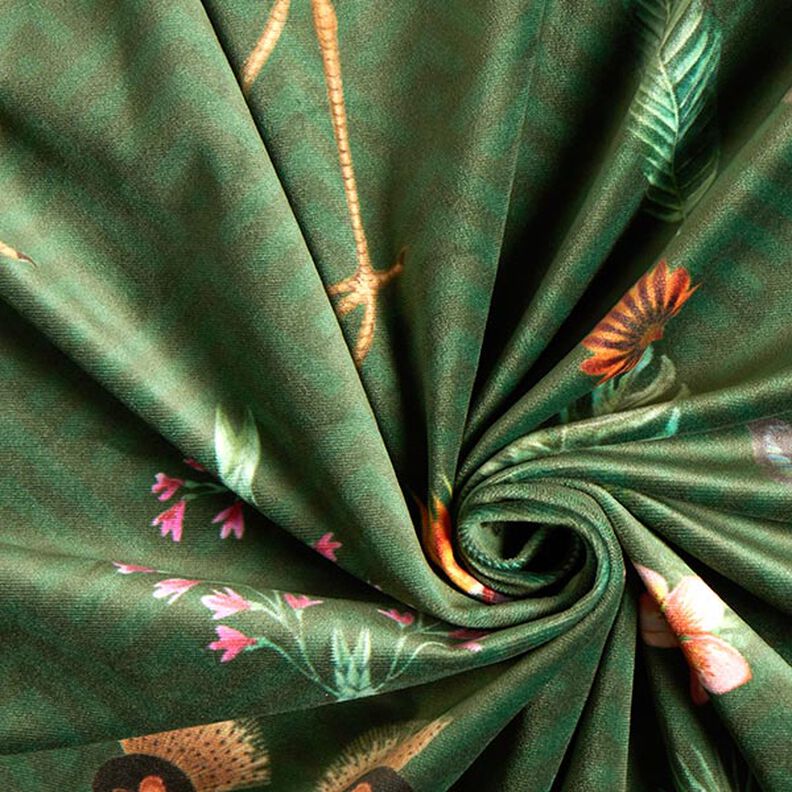 Tissu Palmiers velours Snake – vert foncé/gris, image number 3