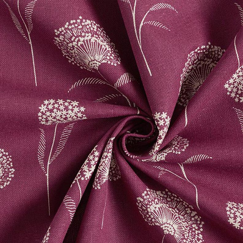 Tissu de décoration Semi-panama pissenlit – nature/bordeaux,  image number 4