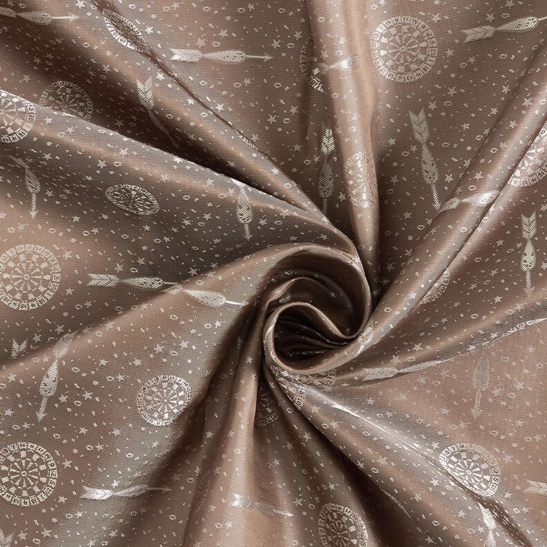 Tissu de doublure Jacquard Cibles et flèches – gris/or,  image number 3