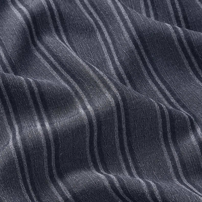 Tissu de coton à rayures écrasées – bleu marine, image number 2