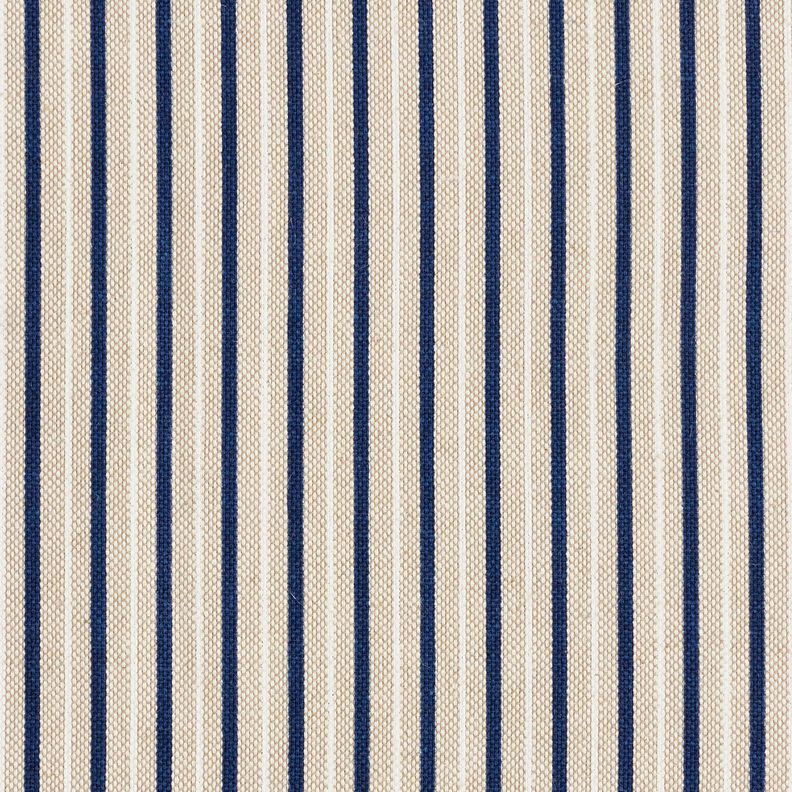 Tissu de décoration Semi-panama Fines rayures maritimes – nature/bleu marine,  image number 1