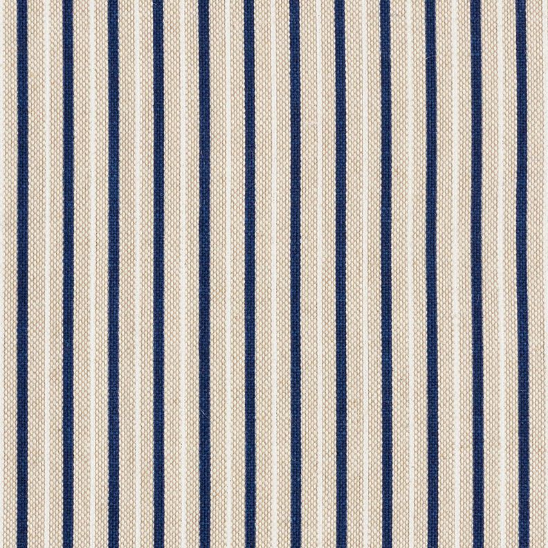 Tissu de décoration Semi-panama Fines rayures maritimes – nature/bleu marine,  image number 1