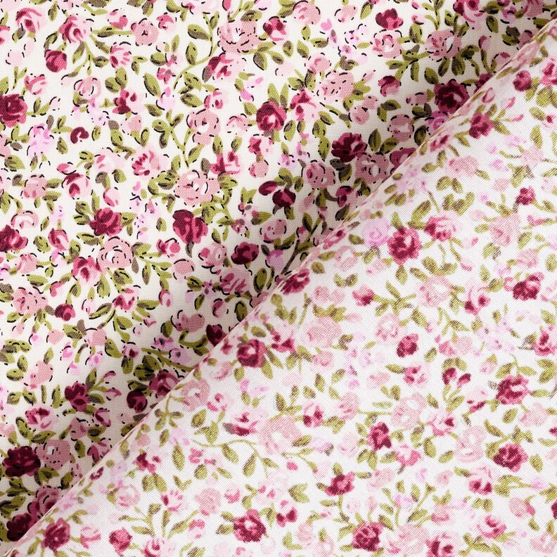 Popeline coton Mer de roses – ivoire/rose clair, image number 4