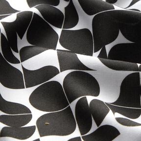 Tissu viscose Graphiques rétro – noir/blanc, 