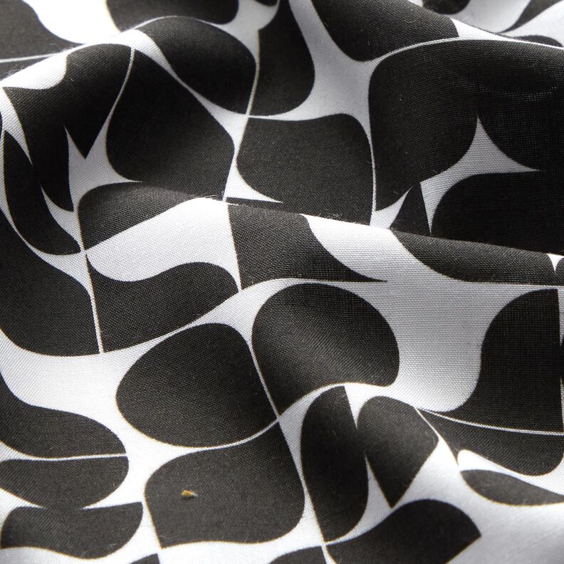 Tissu viscose Graphiques rétro – noir/blanc, image number 2