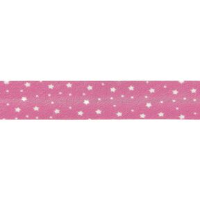 Biais étoiles Coton bio [20 mm] – rose vif, 