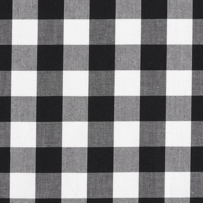 Tissu pour chemise großes Bäckerkaro – blanc/noir, image number 1