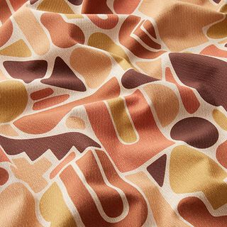 Tissu de décoration jacquard formes rétro recyclé – jaune curry/nature, 