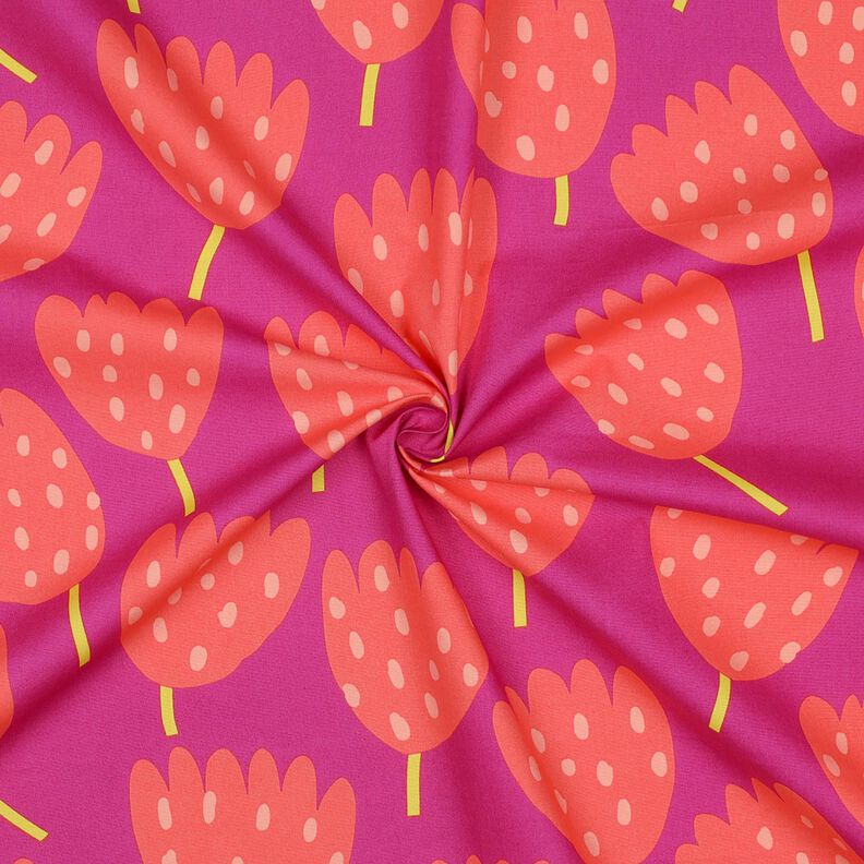 Popeline coton Tulips | Nerida Hansen – pourpre/corail,  image number 3