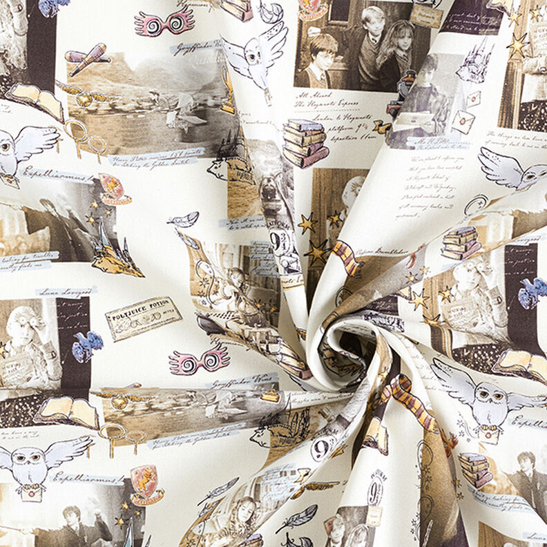 Cretonne Tissu sous licence «Harry Potter» Souvenirs | Warner Bros. – beige clair,  image number 3