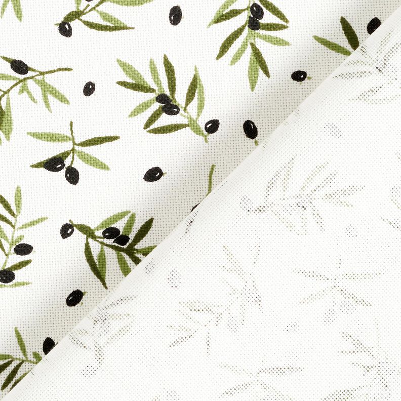 Tissu de décoration Semi-panama Mini-olives – ivoire/pin,  image number 4