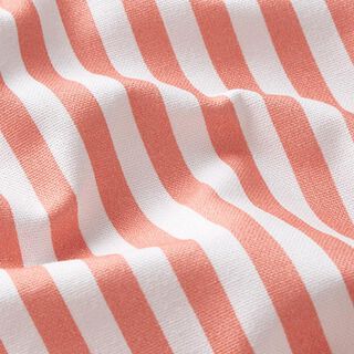 Tissu de décoration Semi-panama rayures verticales – saumon/blanc, 