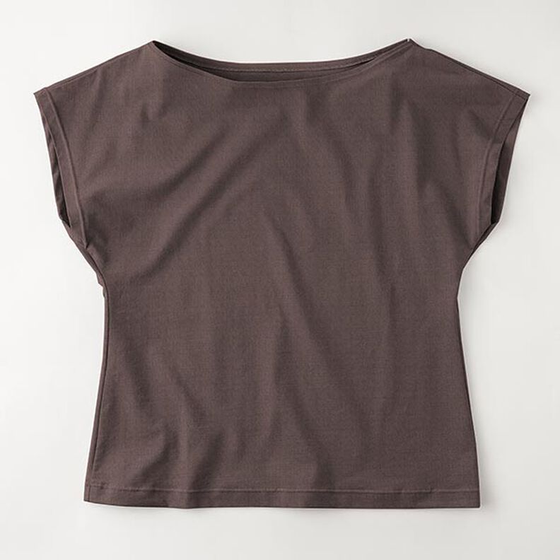 Jersey coton Medium uni – marron noir,  image number 8