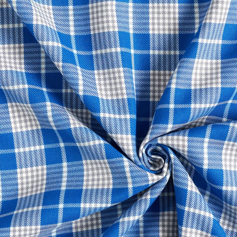 Viscose mélangée Prince de Galles – bleu, image number 3