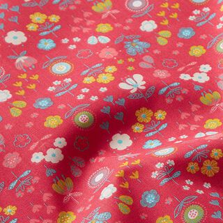 Tissu en coton cretonne Fleurs – rouge, 