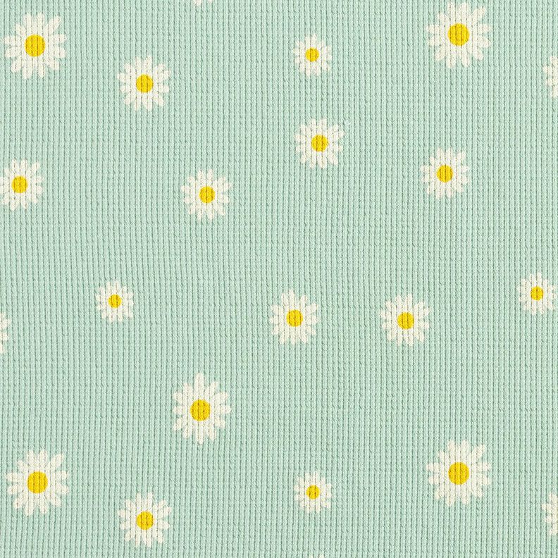 Jersey gaufré marguerites – menthe clair, image number 1