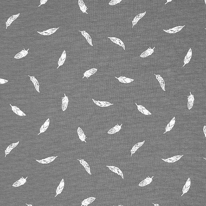 Jersey coton Plumes – gris foncé,  image number 1