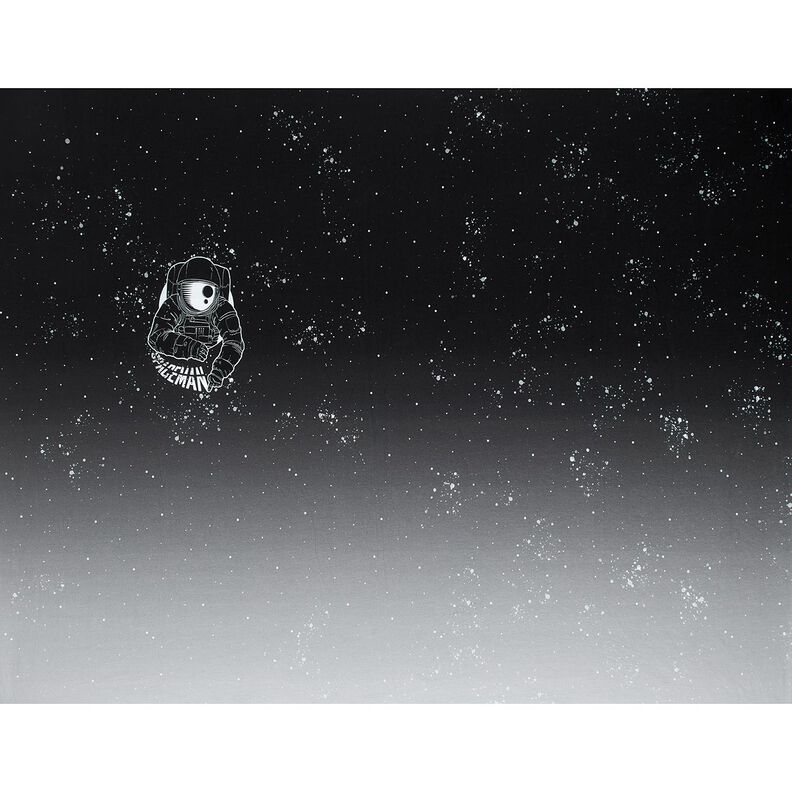 French Terry Panel Spaceman | Glitzerpüppi – noir/blanc,  image number 5