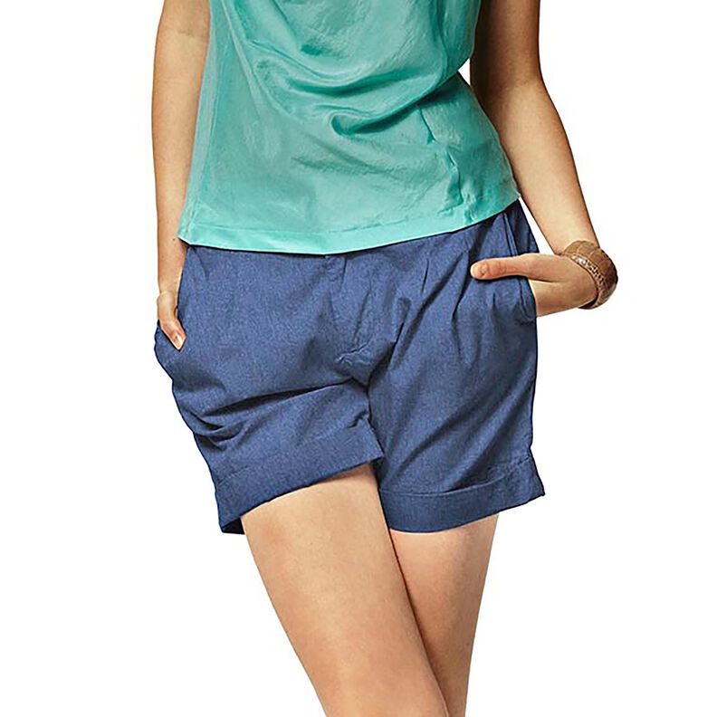 Denim de coton m&eacute;lang&eacute; moyen &ndash; bleu marine,  image number 5