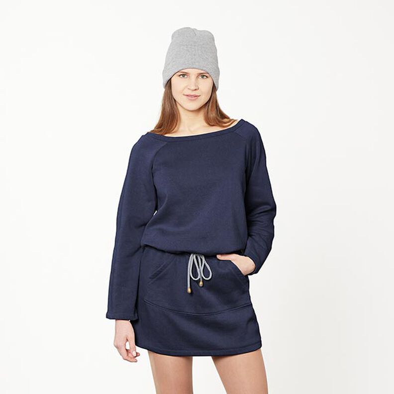 GOTS French Terry Sweat d’été | Tula – bleu marine,  image number 5