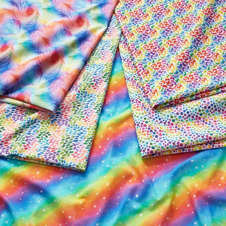 Popeline coton Poussière d'étoile arc-en-ciel Impression numérique – bleu roi/mélange de couleurs,  image number 5