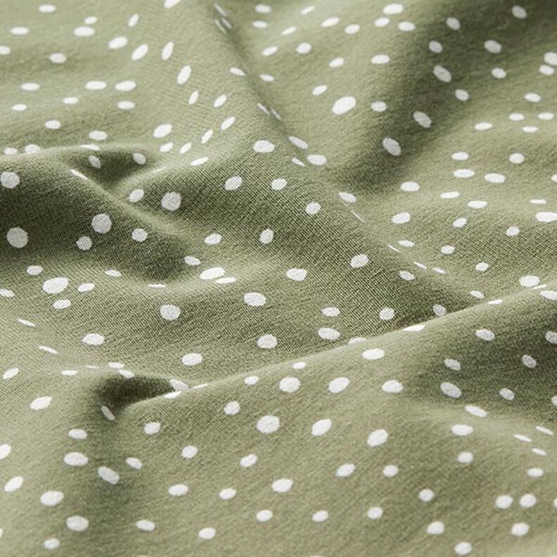 Jersey de coton Pois irréguliers – kaki,  image number 2