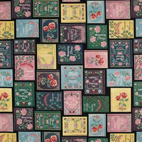 Tissu de décoration Gobelin Couverture de livre – noir/merlot, 