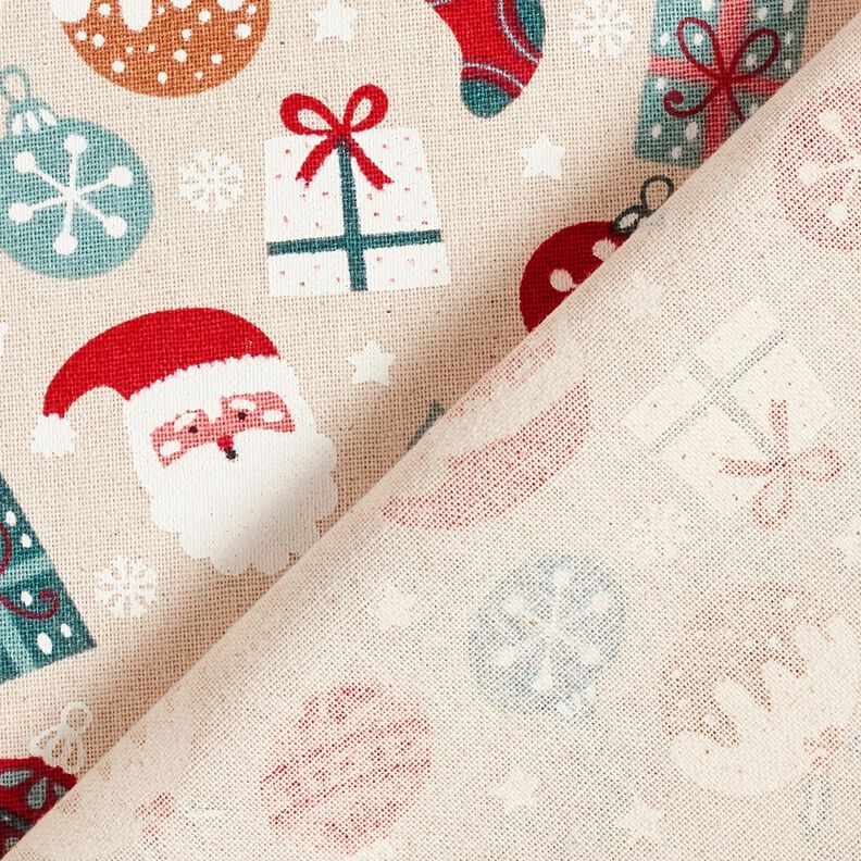 Tissu de décoration Canvas motifs de Noël mignons – nature/eucalyptus,  image number 4