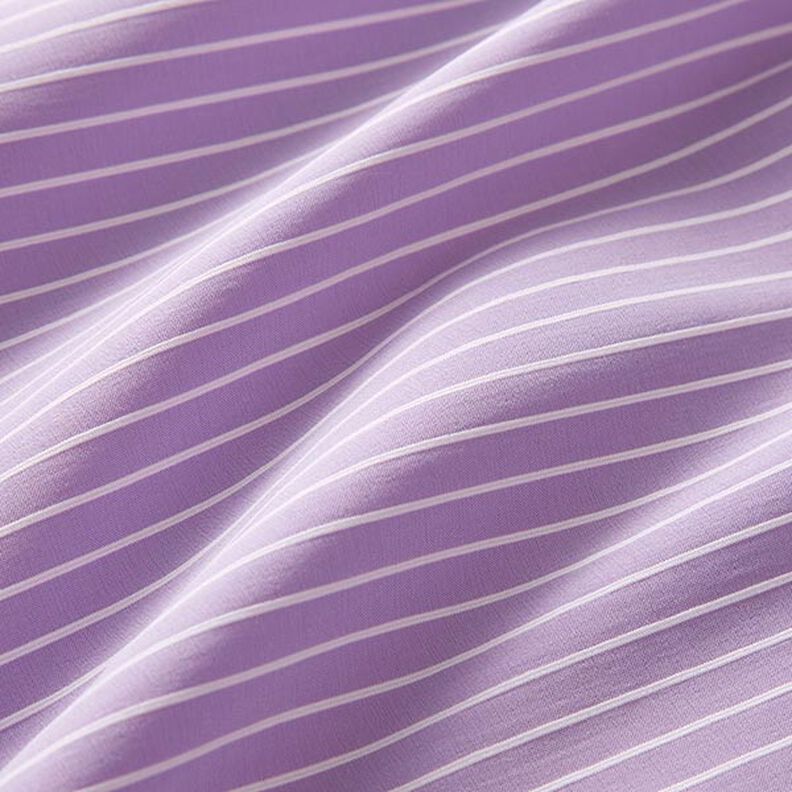 Tissu stretch à rayures horizontales élastique longitudinalement – violet pastel, image number 2