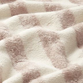 Tissu éponge Bambou Larges rayures – amande/taupe clair, 