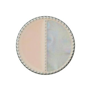 Bouton à queue polyester métal [ Ø23 mm ] – gris/beige, 