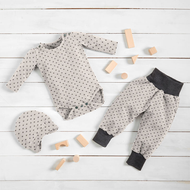Jersey coton Empreintes de pattes – gris brume,  image number 5