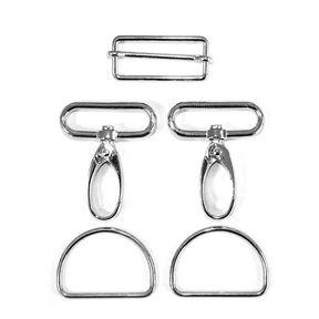 Accessoires pour sacs Set [ 5-pièces | 40 mm] – argent métallique, 