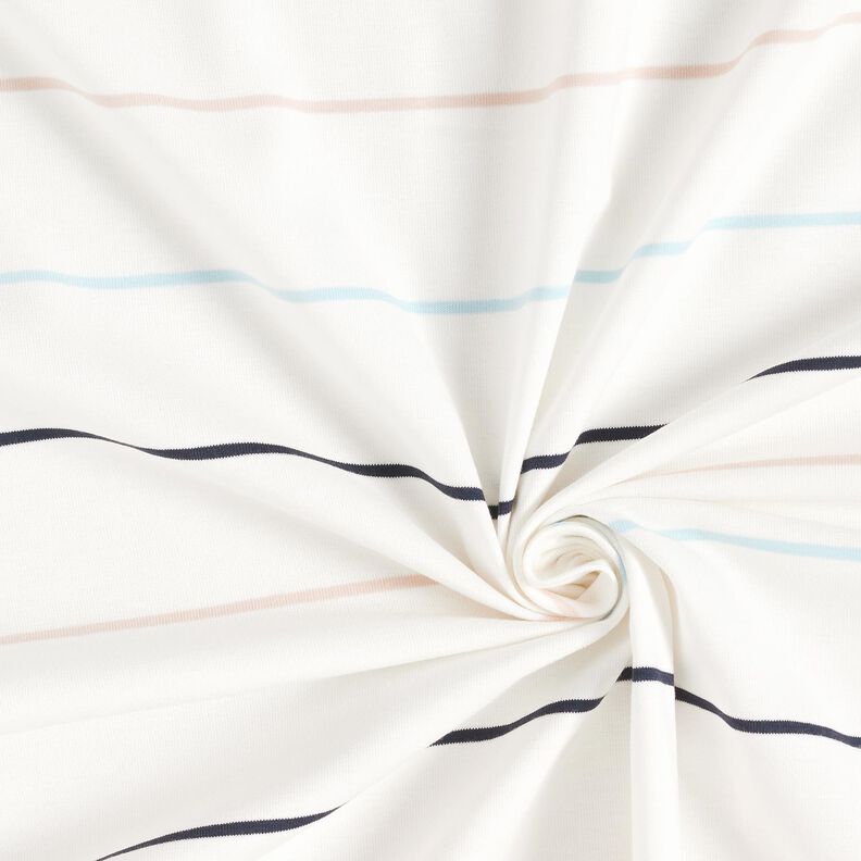 Jersey coton Rayures colorées – blanc,  image number 3
