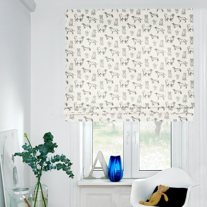 Tissu de décoration Canvas Chiens – crème/gris, image number 6