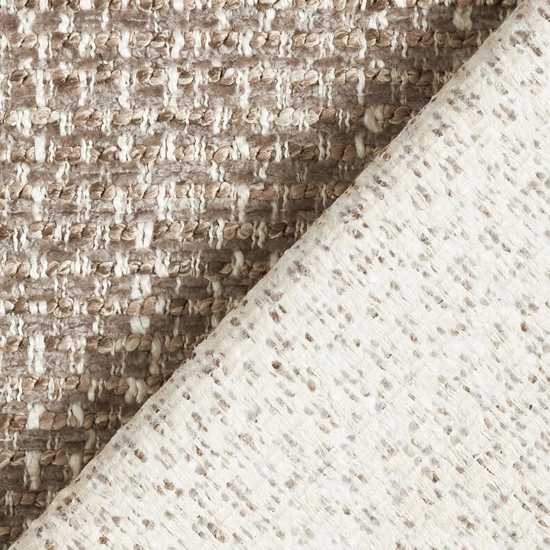 Tissu de revêtement tissu aspect bouclé coloré – taupe foncé/beige clair, image number 3