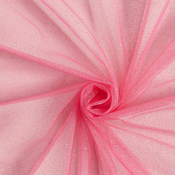 Tissu tulle scintillant – rose vif/or,  image number 1