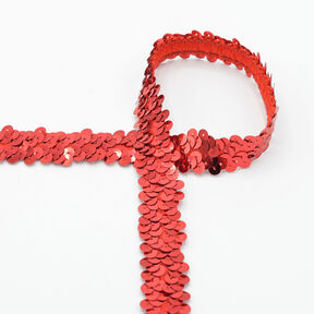 Bordure élastique paillettée [20 mm] – rouge, 