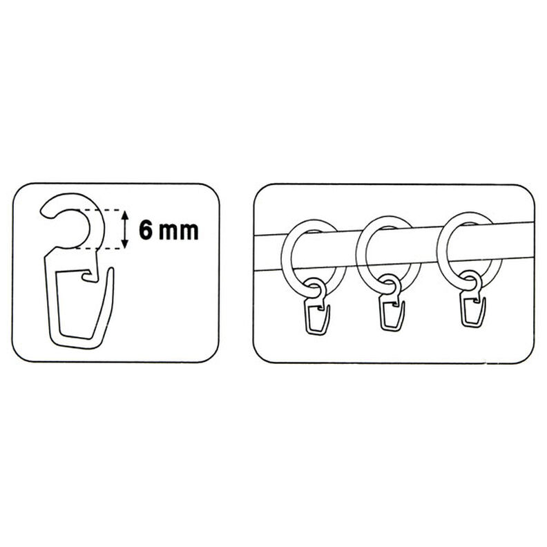 Crochets à clip [6 mm] 10 pcs – transparent | Prym,  image number 4