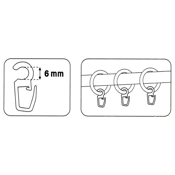 Crochets à clip [6 mm] 10 pcs – transparent | Prym,  image number 4