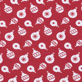 Jersey de coton Boules de sapin de Noël – carmin, 