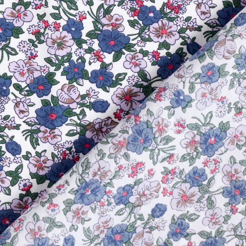Tissu pour chemisier Petits bouquets de fleurs – blanc/lilas,  image number 4
