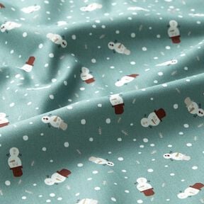 Tissu en coton Popeline Jolis bonhommes de neige – roseau, 