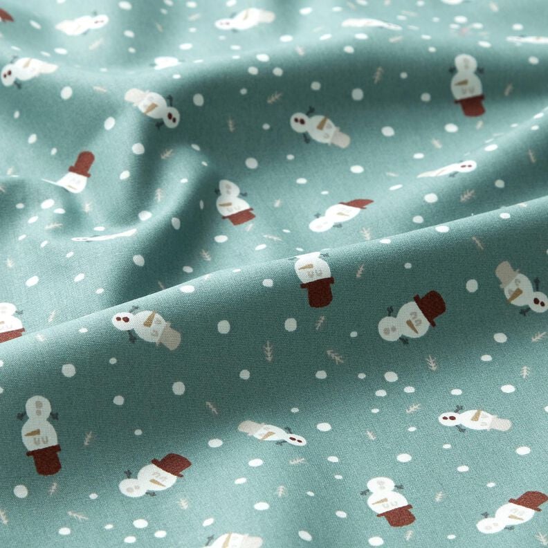 Tissu en coton Popeline Jolis bonhommes de neige – roseau,  image number 2