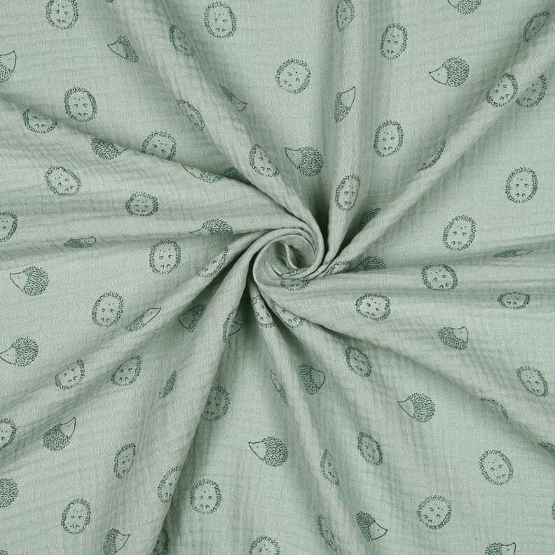 Tissu double gaze de coton Hérissons | Poppy Fabrics – menthe clair/vert foncé,  image number 3