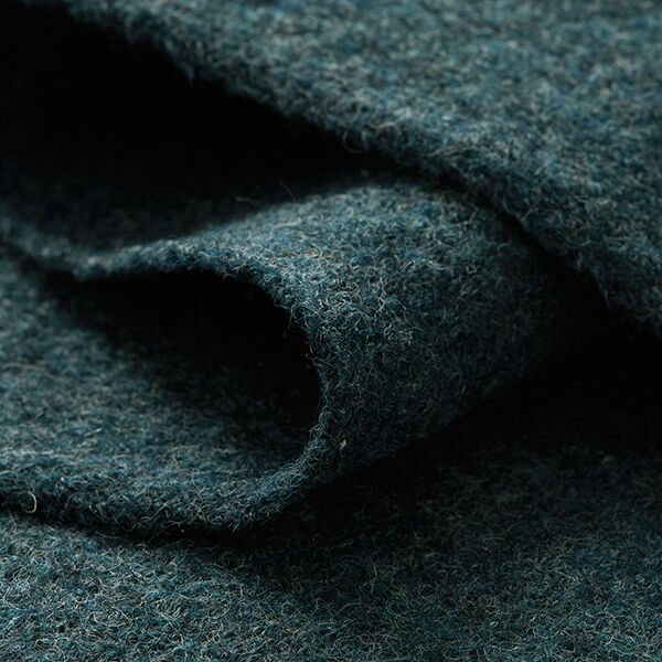 Loden de laine foulé Chiné – bleu océan,  image number 4